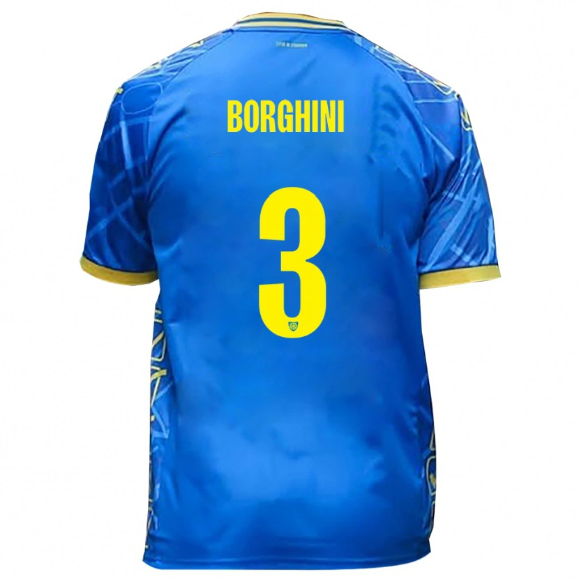 Danxen Pánské Giacomo Borghini #3 Nebeská Modrá Žlutá Domů Hráčské Dresy 2025/26 Dres