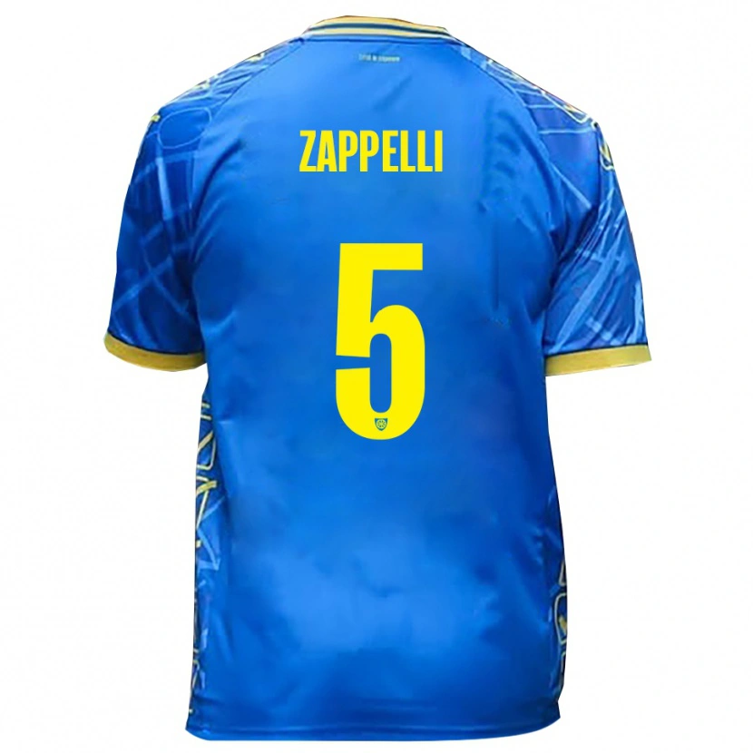 Danxen Pánské Bernardo Zappelli #5 Nebeská Modrá Žlutá Domů Hráčské Dresy 2025/26 Dres