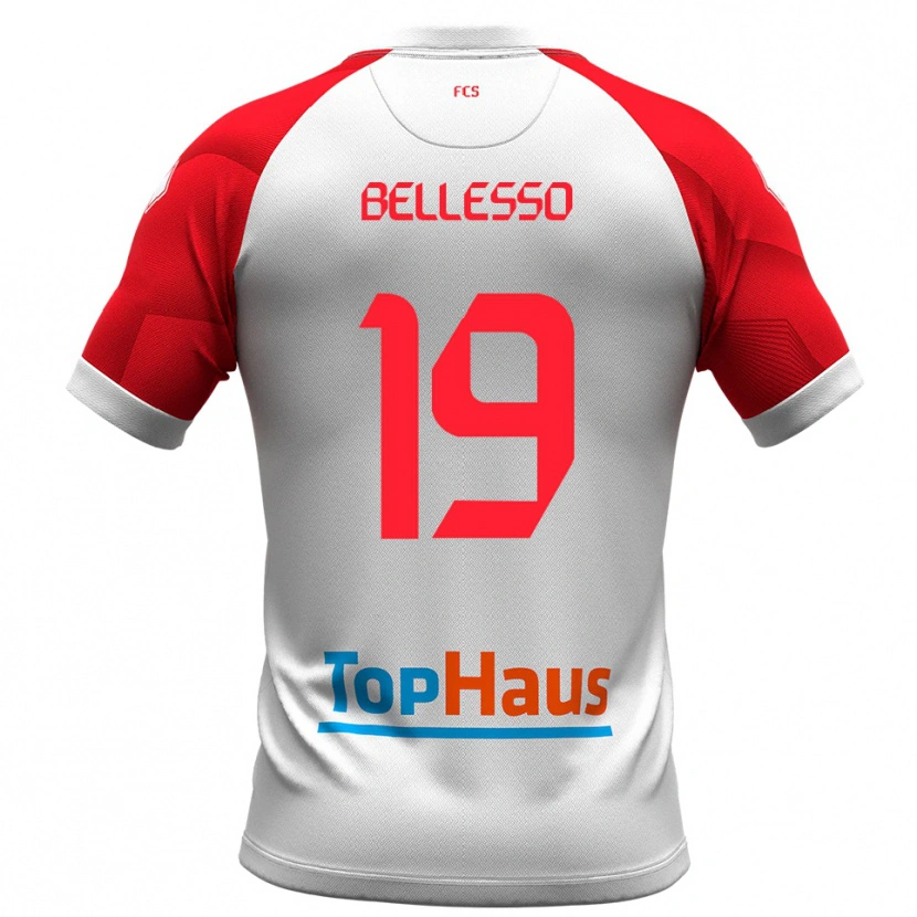 Danxen Pánské Daniele Bellesso #19 Bílá Červená Domů Hráčské Dresy 2025/26 Dres