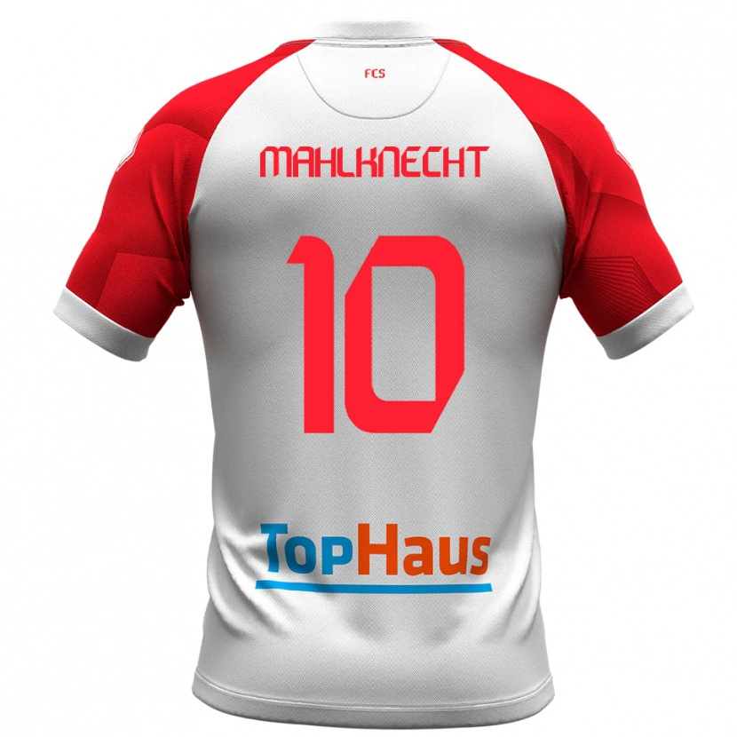 Danxen Pánské Felix Mahlknecht #10 Bílá Červená Domů Hráčské Dresy 2025/26 Dres