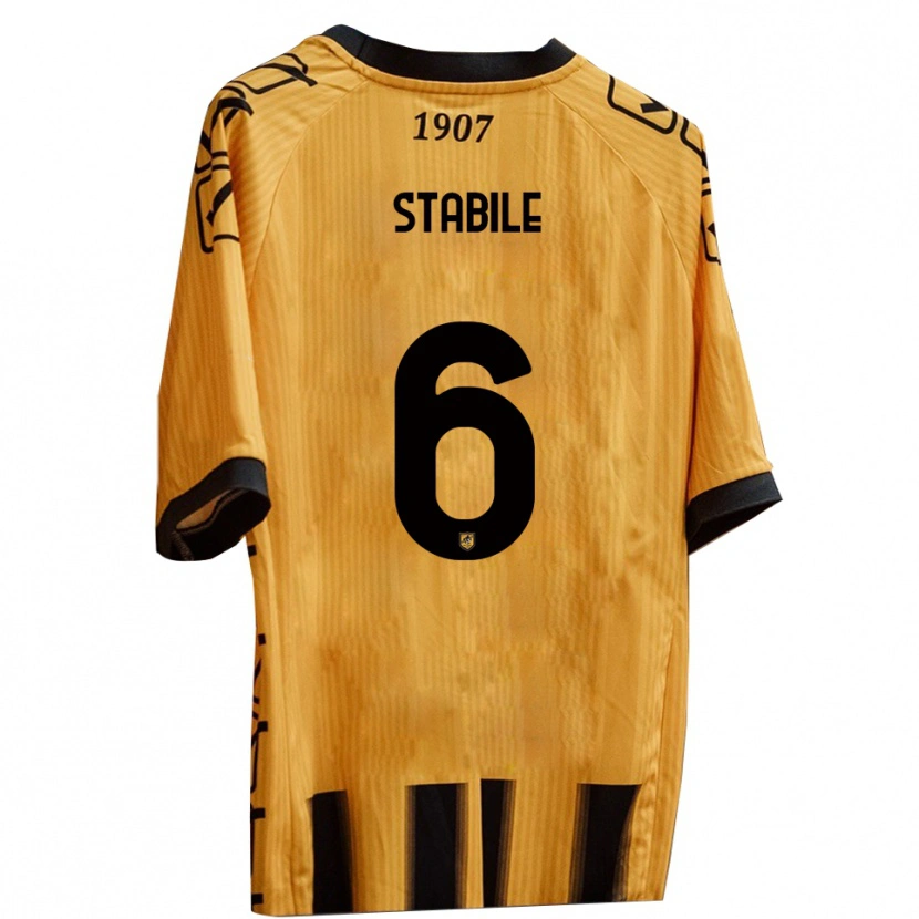 Danxen Pánské Giacomo Stabile #6 Žlutá Černá Domů Hráčské Dresy 2025/26 Dres