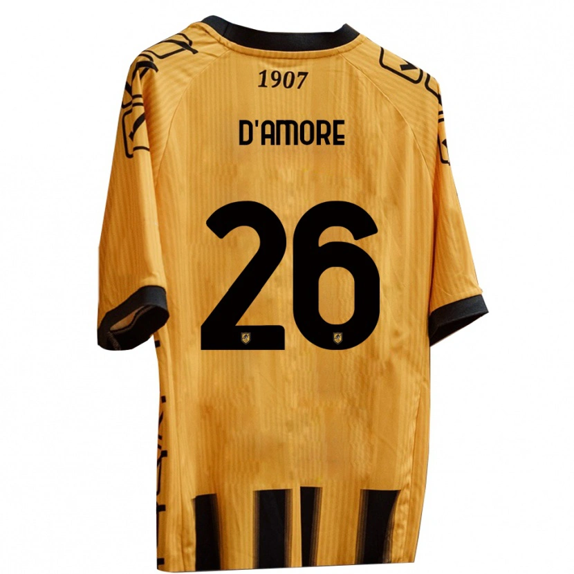 Danxen Pánské Francesco D'amore #26 Žlutá Černá Domů Hráčské Dresy 2025/26 Dres