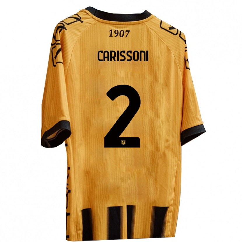 Danxen Pánské Lorenzo Carissoni #2 Žlutá Černá Domů Hráčské Dresy 2025/26 Dres
