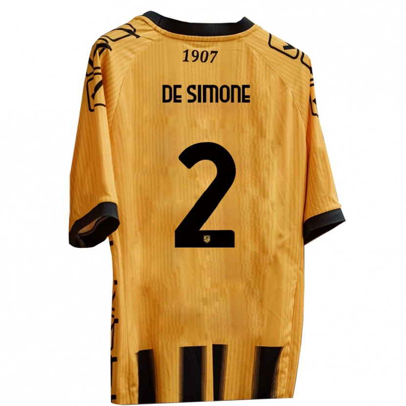 Danxen Pánské Marco De Simone #2 Žlutá Černá Domů Hráčské Dresy 2025/26 Dres