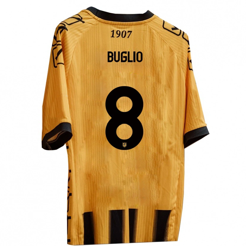 Danxen Pánské Davide Buglio #8 Žlutá Černá Domů Hráčské Dresy 2025/26 Dres