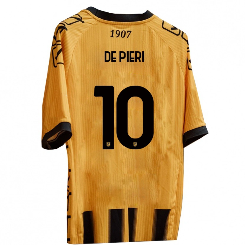 Danxen Pánské Giacomo De Pieri #10 Žlutá Černá Domů Hráčské Dresy 2025/26 Dres