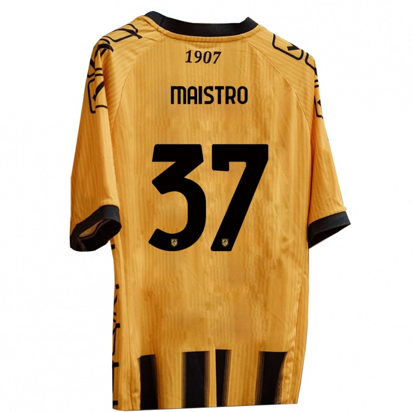 Danxen Pánské Fabio Maistro #37 Žlutá Černá Domů Hráčské Dresy 2025/26 Dres