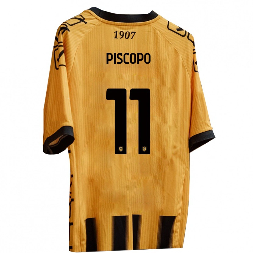 Danxen Pánské Kevin Piscopo #11 Žlutá Černá Domů Hráčské Dresy 2025/26 Dres