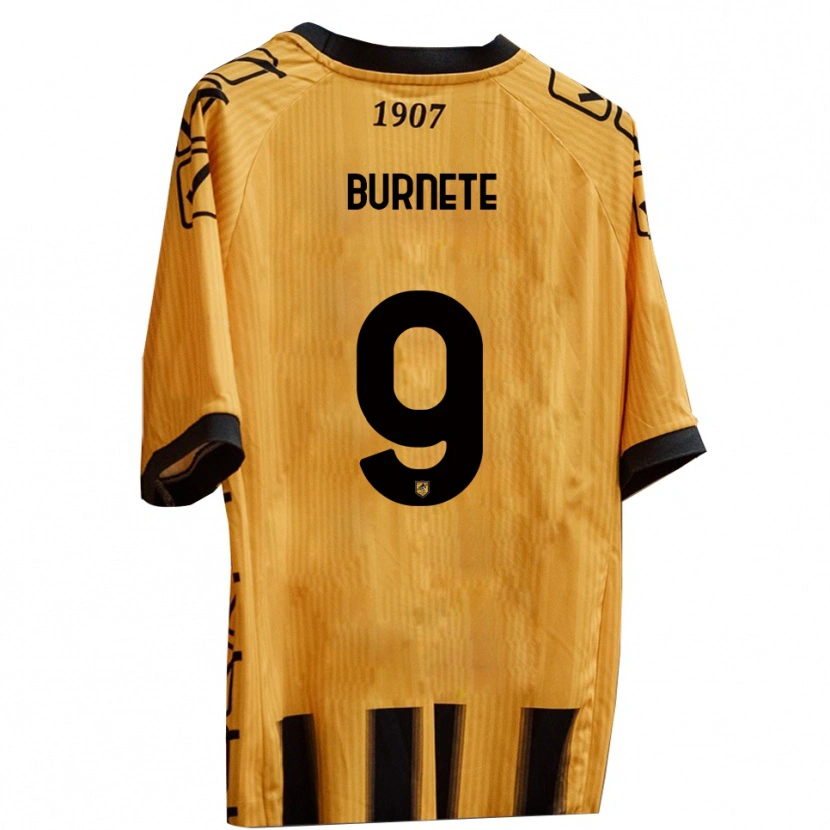 Danxen Pánské Rareș Burnete #9 Žlutá Černá Domů Hráčské Dresy 2025/26 Dres