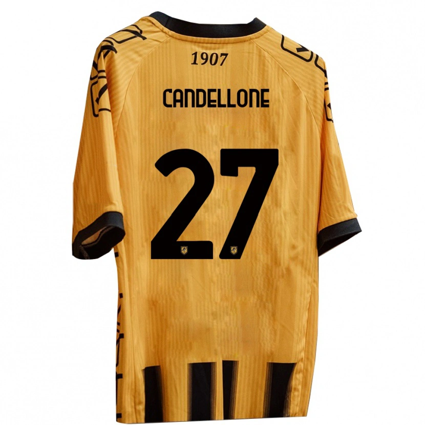 Danxen Pánské Leonardo Candellone #27 Žlutá Černá Domů Hráčské Dresy 2025/26 Dres