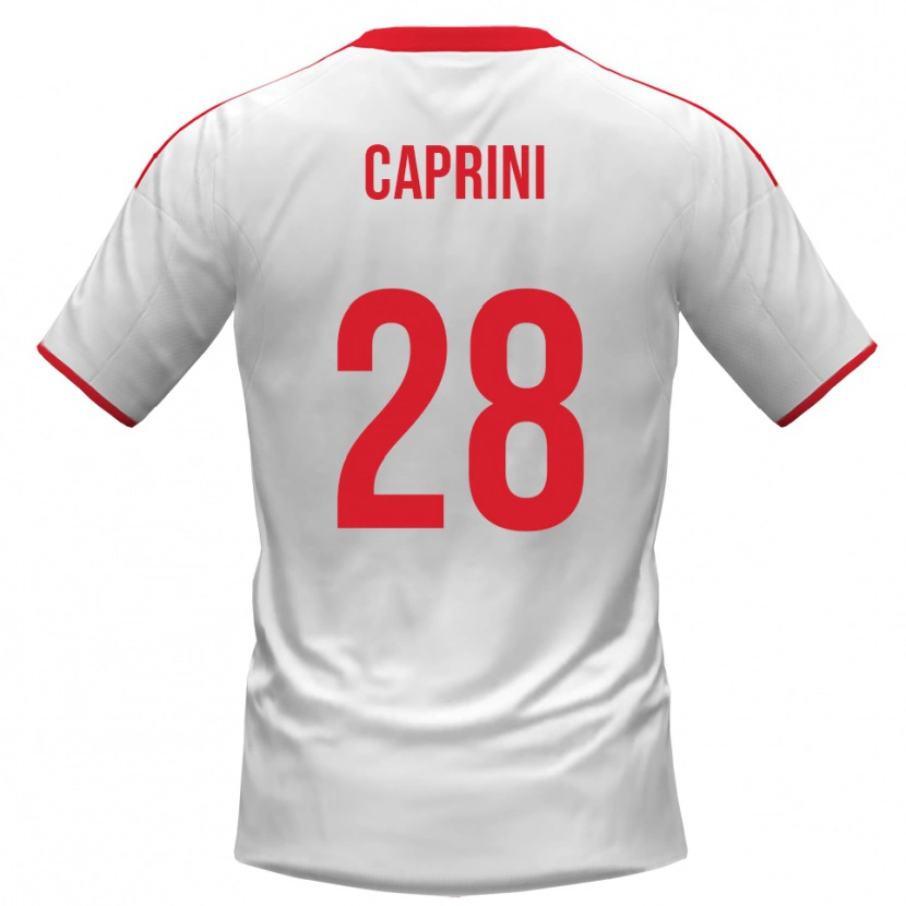 Danxen Pánské Maat Daniel Caprini #28 Bíločervená Domů Hráčské Dresy 2025/26 Dres