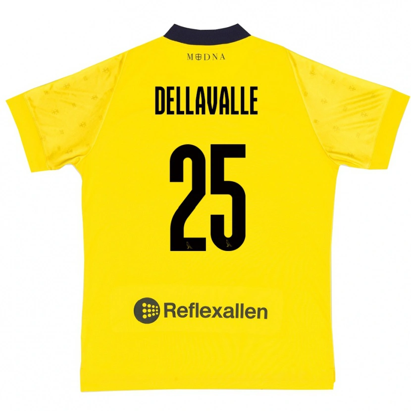 Danxen Pánské Alessandro Dellavalle #25 Žlutá Tmavě Modrá Domů Hráčské Dresy 2025/26 Dres