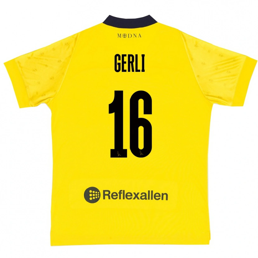 Danxen Pánské Fabio Gerli #16 Žlutá Tmavě Modrá Domů Hráčské Dresy 2025/26 Dres