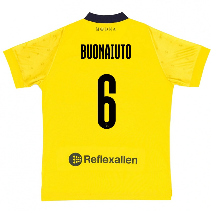 Danxen Pánské Alessandro Buonaiuto #6 Žlutá Tmavě Modrá Domů Hráčské Dresy 2025/26 Dres
