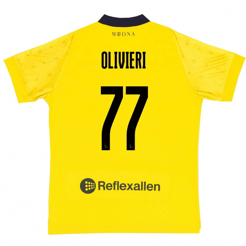 Danxen Pánské Edoardo Olivieri #77 Žlutá Tmavě Modrá Domů Hráčské Dresy 2025/26 Dres