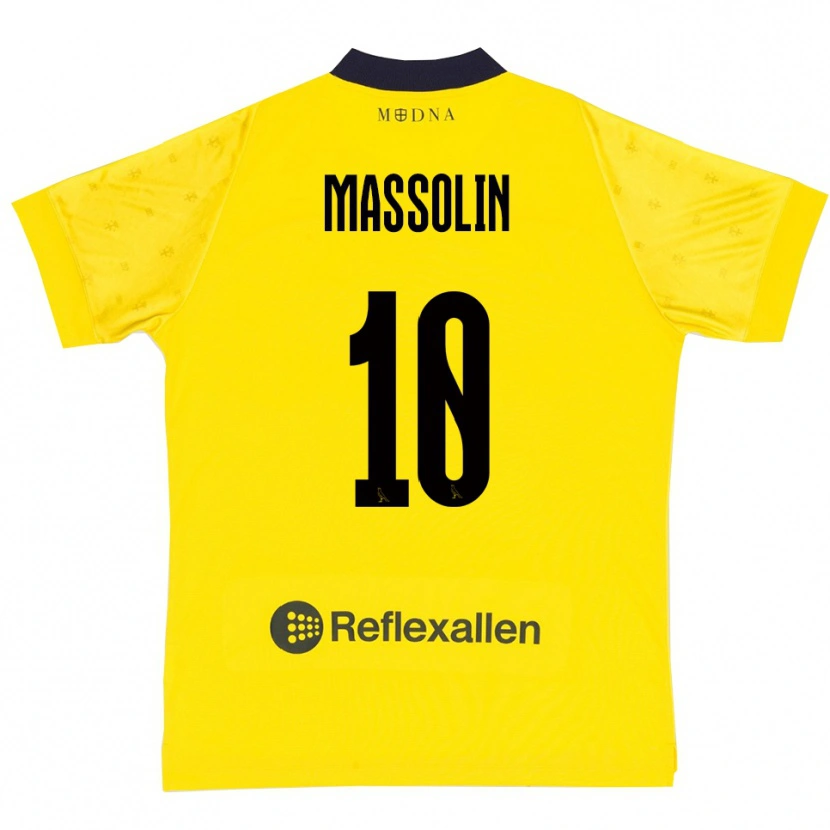 Danxen Pánské Yanis Massolin #10 Žlutá Tmavě Modrá Domů Hráčské Dresy 2025/26 Dres