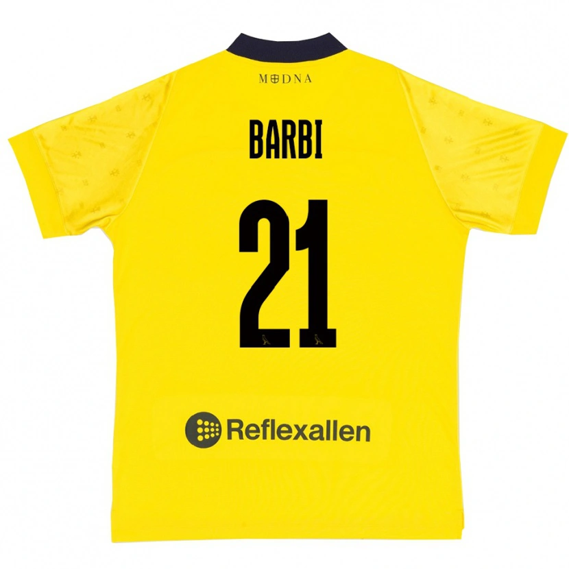 Danxen Pánské Edoardo Barbi #21 Žlutá Tmavě Modrá Domů Hráčské Dresy 2025/26 Dres