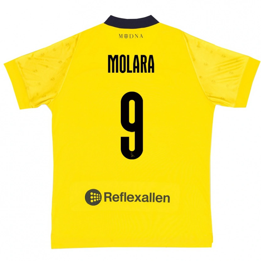 Danxen Pánské Christian Molara #9 Žlutá Tmavě Modrá Domů Hráčské Dresy 2025/26 Dres