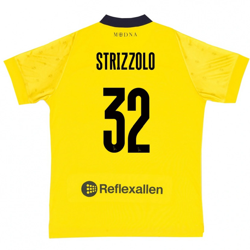 Danxen Pánské Luca Strizzolo #32 Žlutá Tmavě Modrá Domů Hráčské Dresy 2025/26 Dres