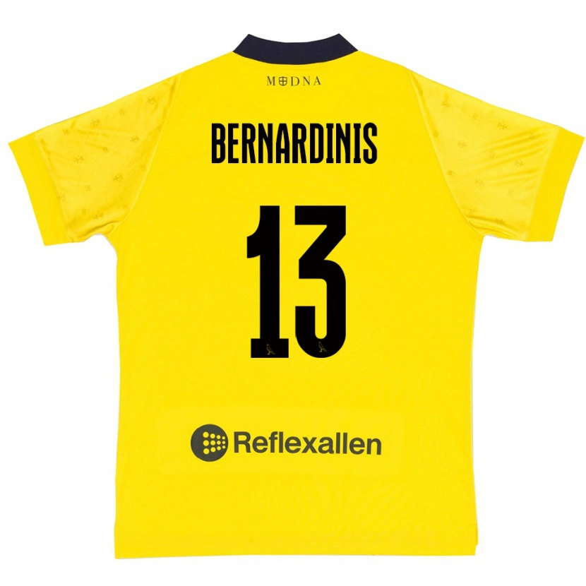 Danxen Pánské Riccardo Bernardinis #13 Žlutá Tmavě Modrá Domů Hráčské Dresy 2025/26 Dres
