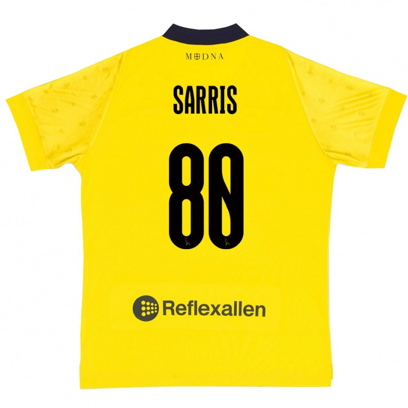Danxen Pánské Ioannis Sarris #80 Žlutá Tmavě Modrá Domů Hráčské Dresy 2025/26 Dres