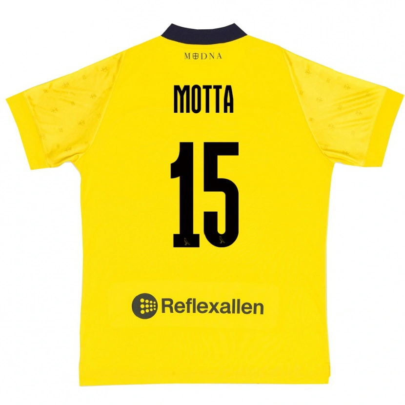 Danxen Pánské Nicolò Motta #15 Žlutá Tmavě Modrá Domů Hráčské Dresy 2025/26 Dres