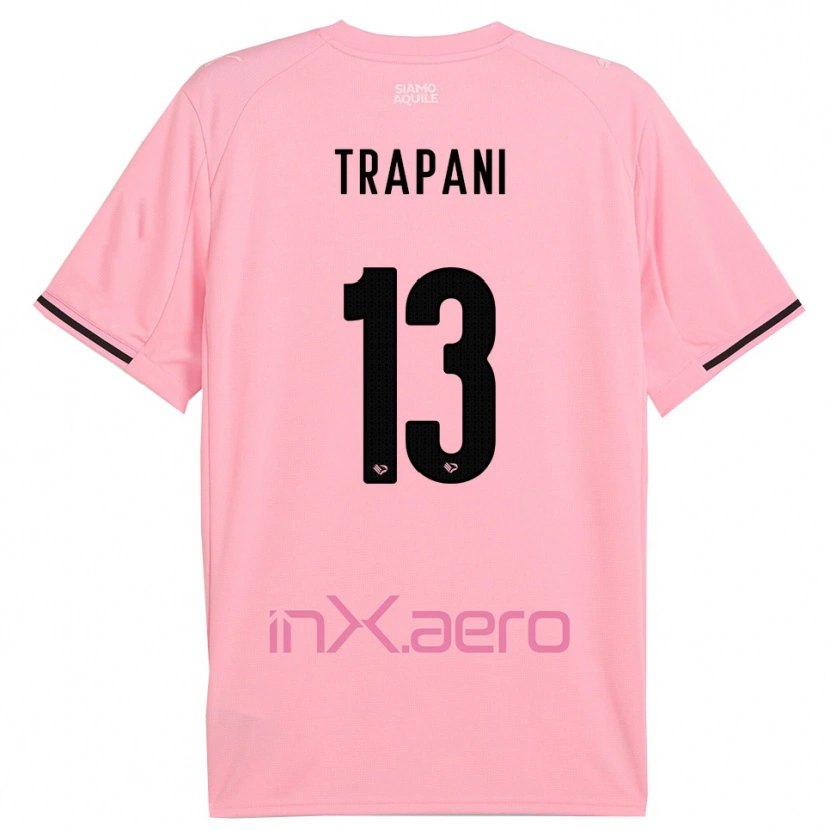 Danxen Pánské Nicolò Trapani #13 Růžová Černá Domů Hráčské Dresy 2025/26 Dres