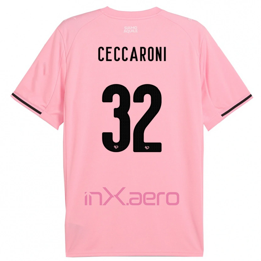Danxen Pánské Pietro Ceccaroni #32 Růžová Černá Domů Hráčské Dresy 2025/26 Dres