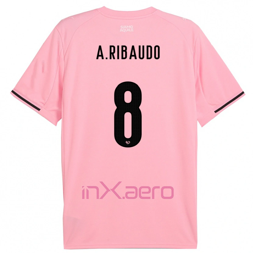 Danxen Pánské Alessandro Ribaudo #8 Růžová Černá Domů Hráčské Dresy 2025/26 Dres