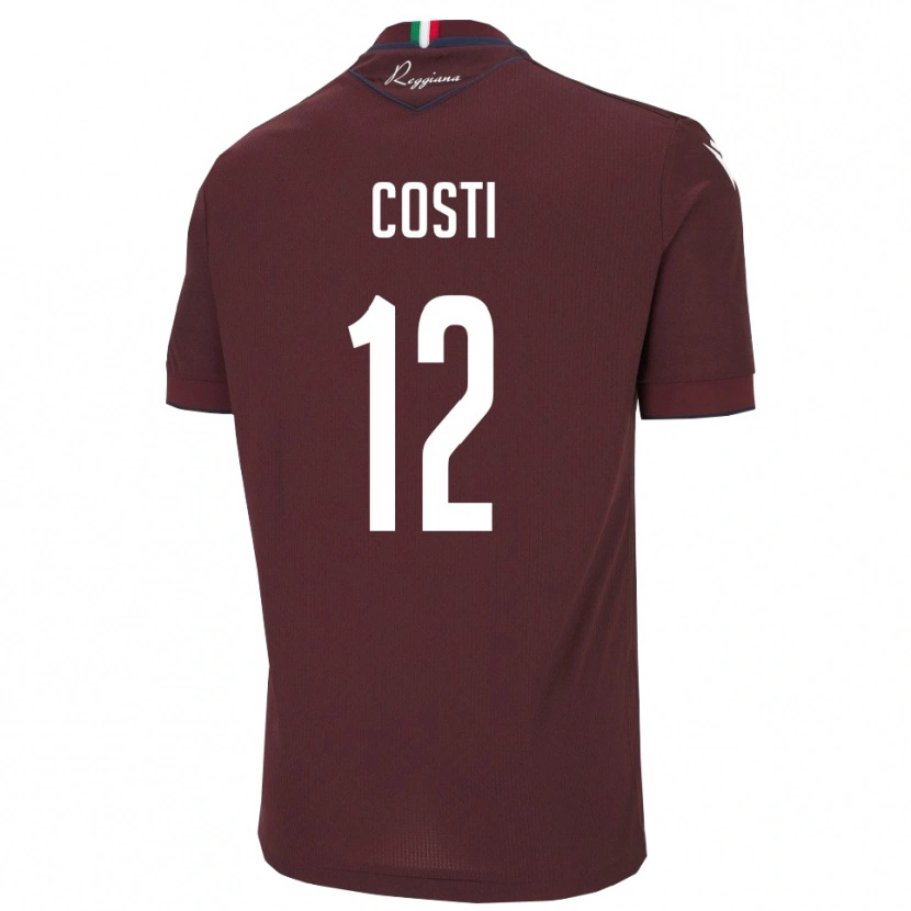 Danxen Pánské Filippo Costi #12 Vínová Bílá Domů Hráčské Dresy 2025/26 Dres