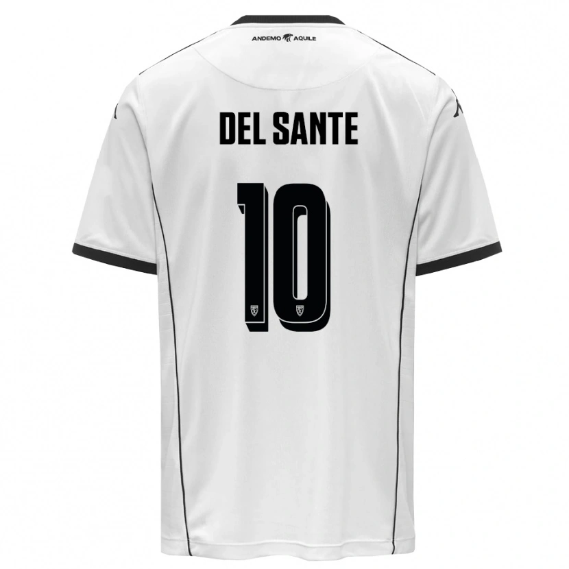 Danxen Pánské Davide Del Sante #10 Bíločerná Domů Hráčské Dresy 2025/26 Dres