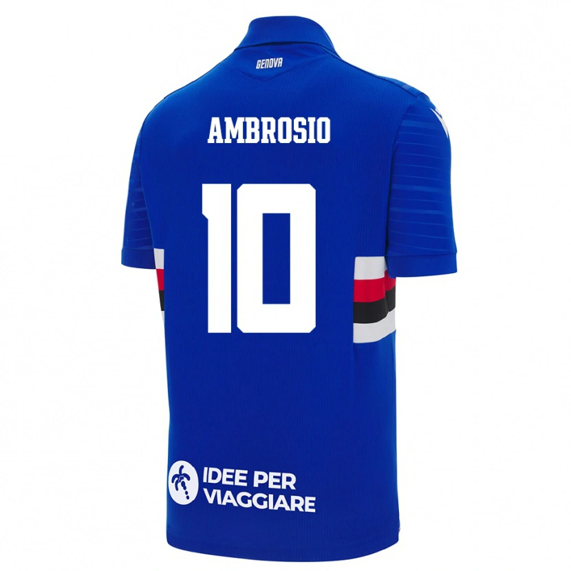 Danxen Pánské Alfonso Ambrosio #10 Modrobílá Domů Hráčské Dresy 2025/26 Dres