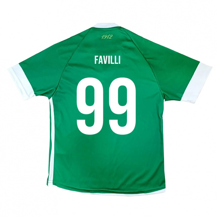 Danxen Pánské Andrea Favilli #99 Zeleno-Bílá Domů Hráčské Dresy 2025/26 Dres