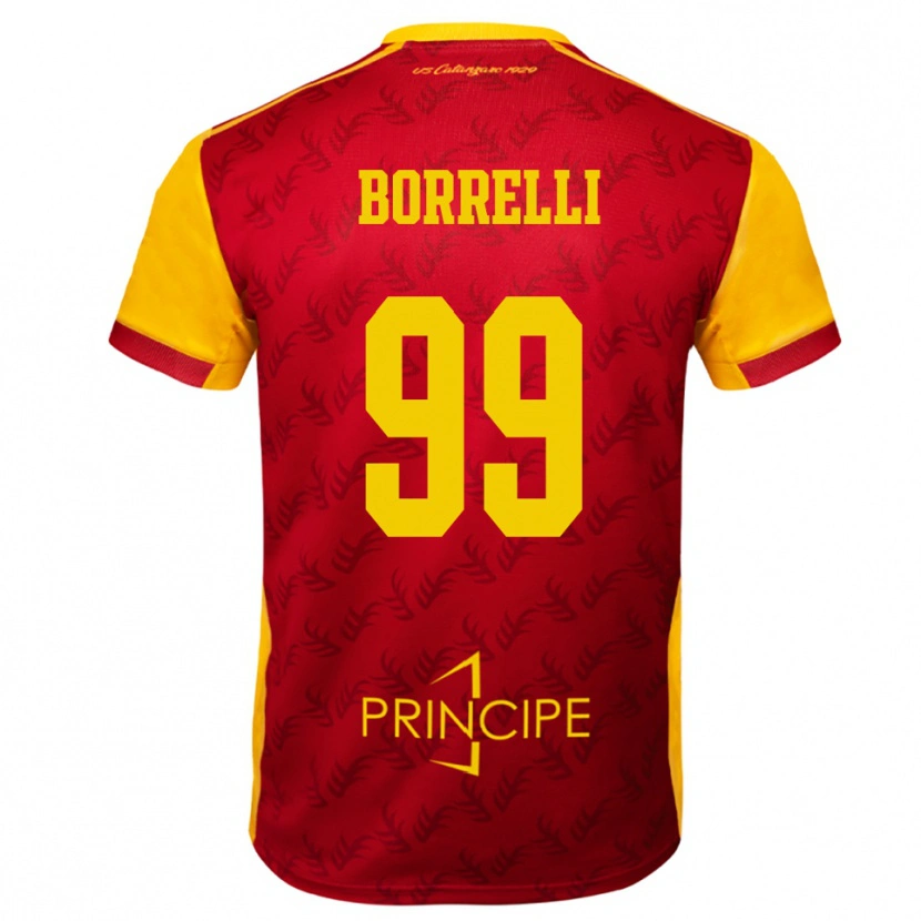 Danxen Pánské Edoardo Borrelli #99 Žlutočervená Domů Hráčské Dresy 2025/26 Dres