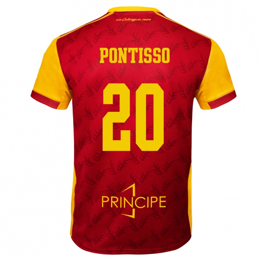 Danxen Pánské Simone Pontisso #20 Žlutočervená Domů Hráčské Dresy 2025/26 Dres