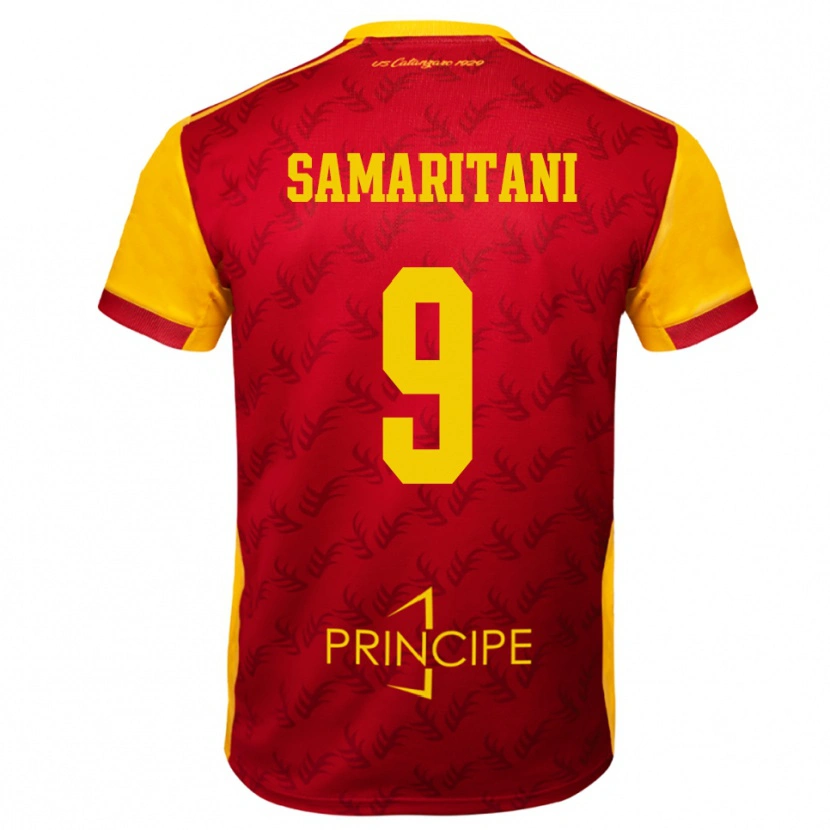 Danxen Pánské Cristian Samaritani #9 Žlutočervená Domů Hráčské Dresy 2025/26 Dres