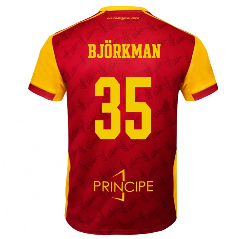 Danxen Pánské Robin Björkman #35 Žlutočervená Domů Hráčské Dresy 2025/26 Dres