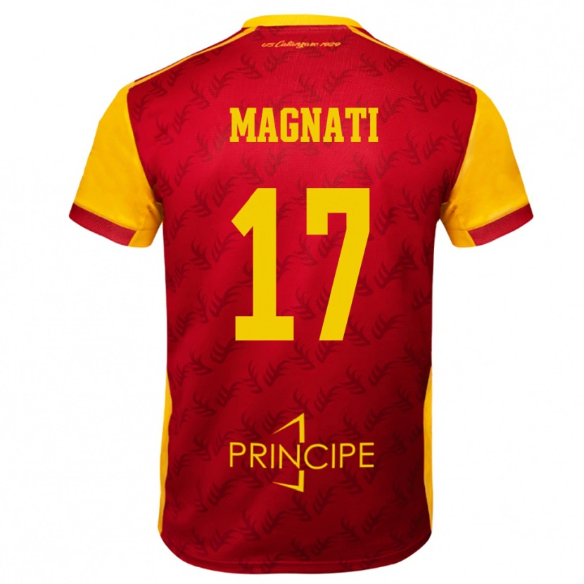 Danxen Pánské Francesco Magnati #17 Žlutočervená Domů Hráčské Dresy 2025/26 Dres