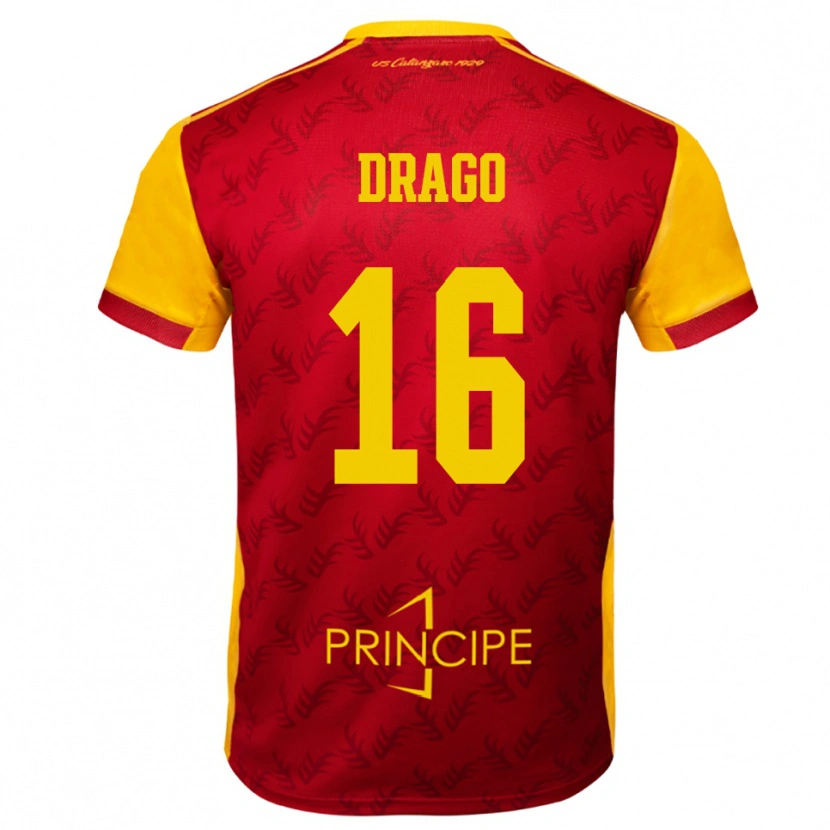Danxen Pánské Salvatore Drago #16 Žlutočervená Domů Hráčské Dresy 2025/26 Dres