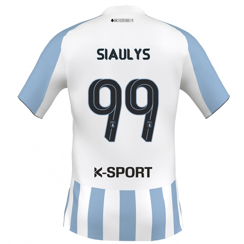 Danxen Pánské Ovidijus Siaulys #99 Bílá Nebeská Modrá Domů Hráčské Dresy 2025/26 Dres