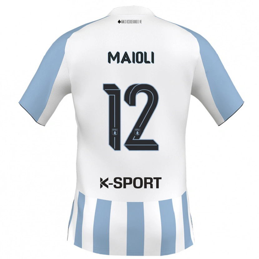 Danxen Pánské Francesco Maioli #12 Bílá Nebeská Modrá Domů Hráčské Dresy 2025/26 Dres