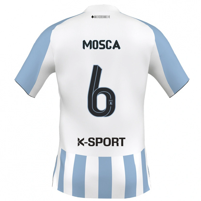 Danxen Pánské Giulio Mosca #6 Bílá Nebeská Modrá Domů Hráčské Dresy 2025/26 Dres