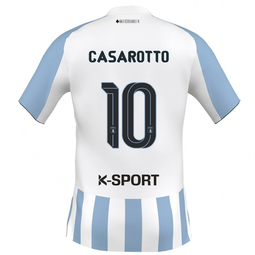 Danxen Pánské Matteo Casarotto #10 Bílá Nebeská Modrá Domů Hráčské Dresy 2025/26 Dres