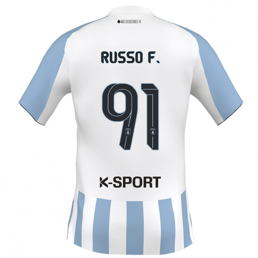 Danxen Pánské Flavio Russo #91 Bílá Nebeská Modrá Domů Hráčské Dresy 2025/26 Dres