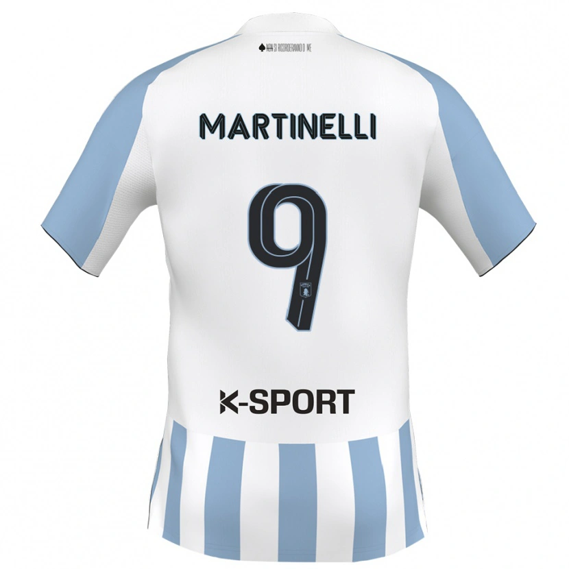 Danxen Pánské Riccardo Martinelli #9 Bílá Nebeská Modrá Domů Hráčské Dresy 2025/26 Dres