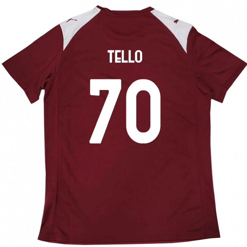 Danxen Pánské Andrés Tello #70 Vínová Bílá Domů Hráčské Dresy 2025/26 Dres