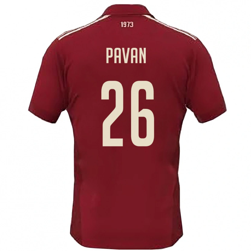 Danxen Pánské Nicola Pavan #26 Vínová Bílá Domů Hráčské Dresy 2025/26 Dres