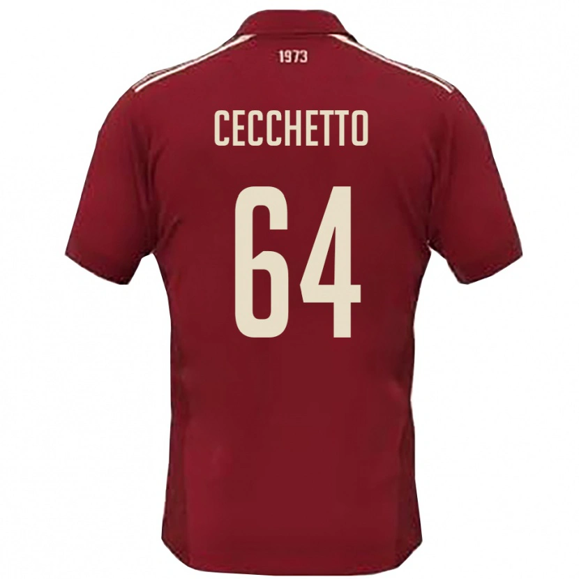 Danxen Pánské Andrea Cecchetto #64 Vínová Bílá Domů Hráčské Dresy 2025/26 Dres