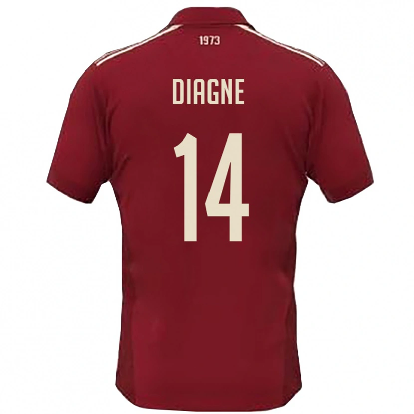 Danxen Pánské Baye Diagne #14 Vínová Bílá Domů Hráčské Dresy 2025/26 Dres