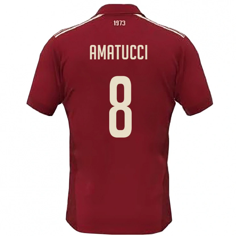 Danxen Pánské Francesco Amatucci #8 Vínová Bílá Domů Hráčské Dresy 2025/26 Dres